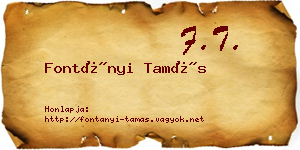 Fontányi Tamás névjegykártya